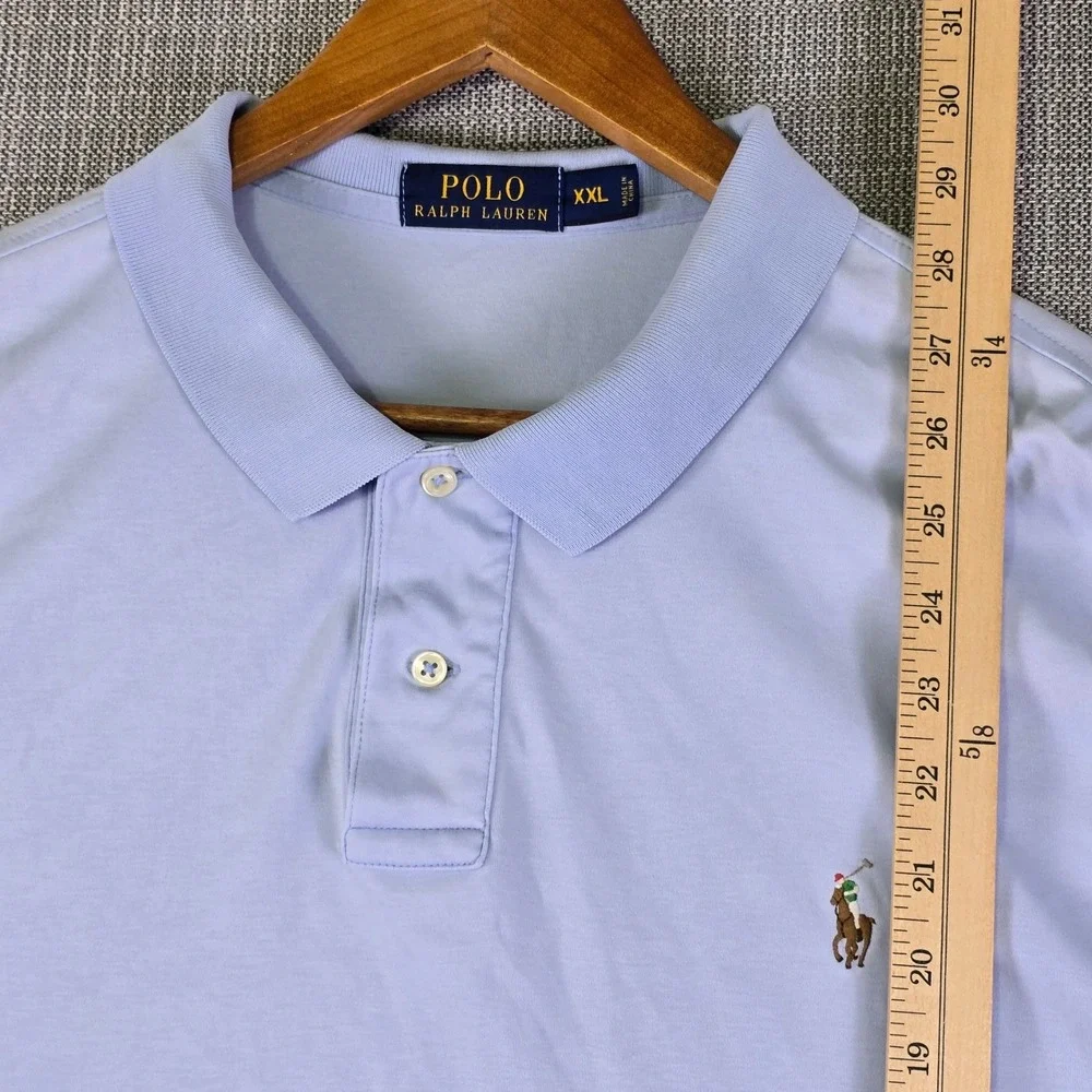 Polo Ralph Lauren Classic Fit Polo Shirt XXL Light Blue Preppy Casual
